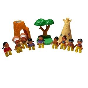 1995 Talentoy Itzy Bitzy Posable Pals Tiny Frontier Village Friends Cake Toppers